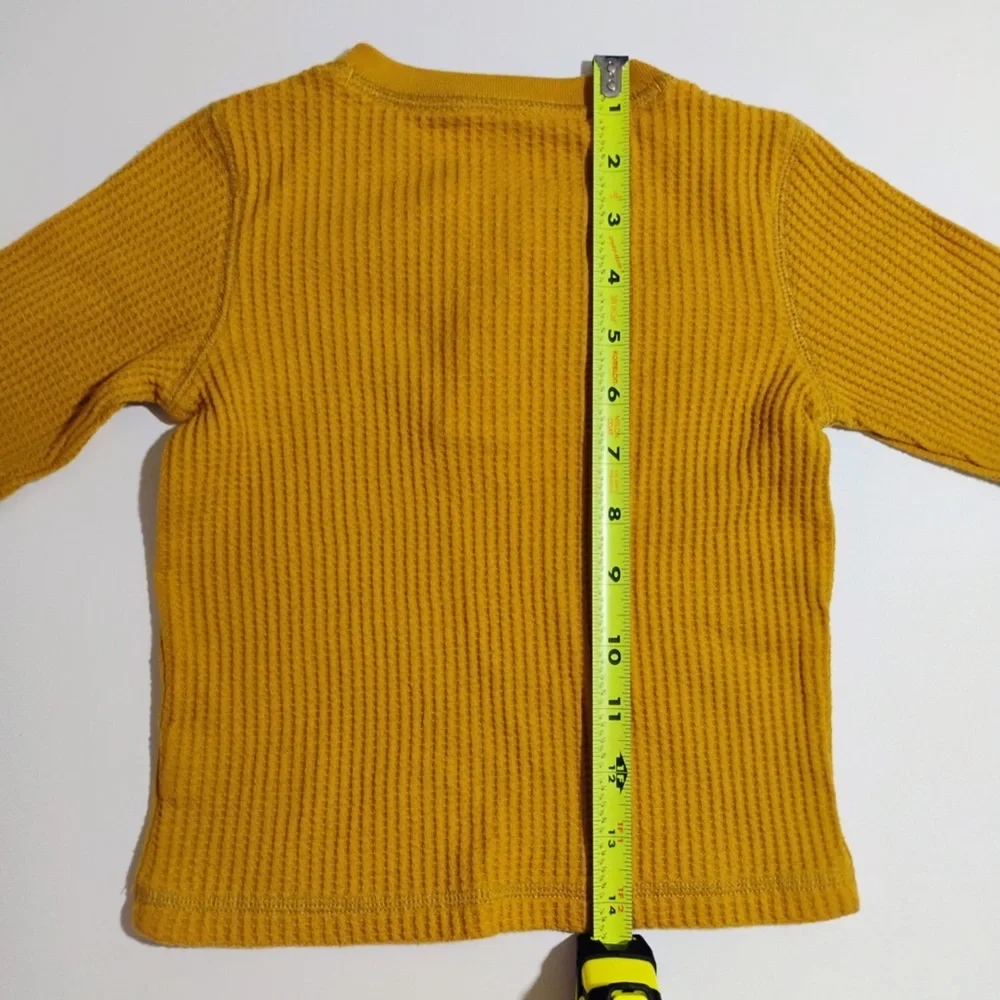 Gymboree Mustard Waffle Knit Henley 2T Toddler Long Sleeve Top